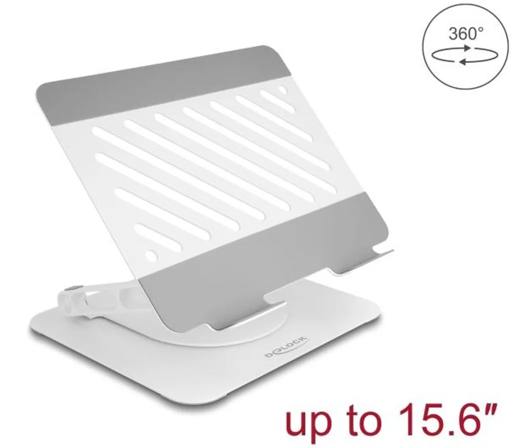 Support Ordinateur Portable Aluminium Ajustable et Pivotant 360 Delock