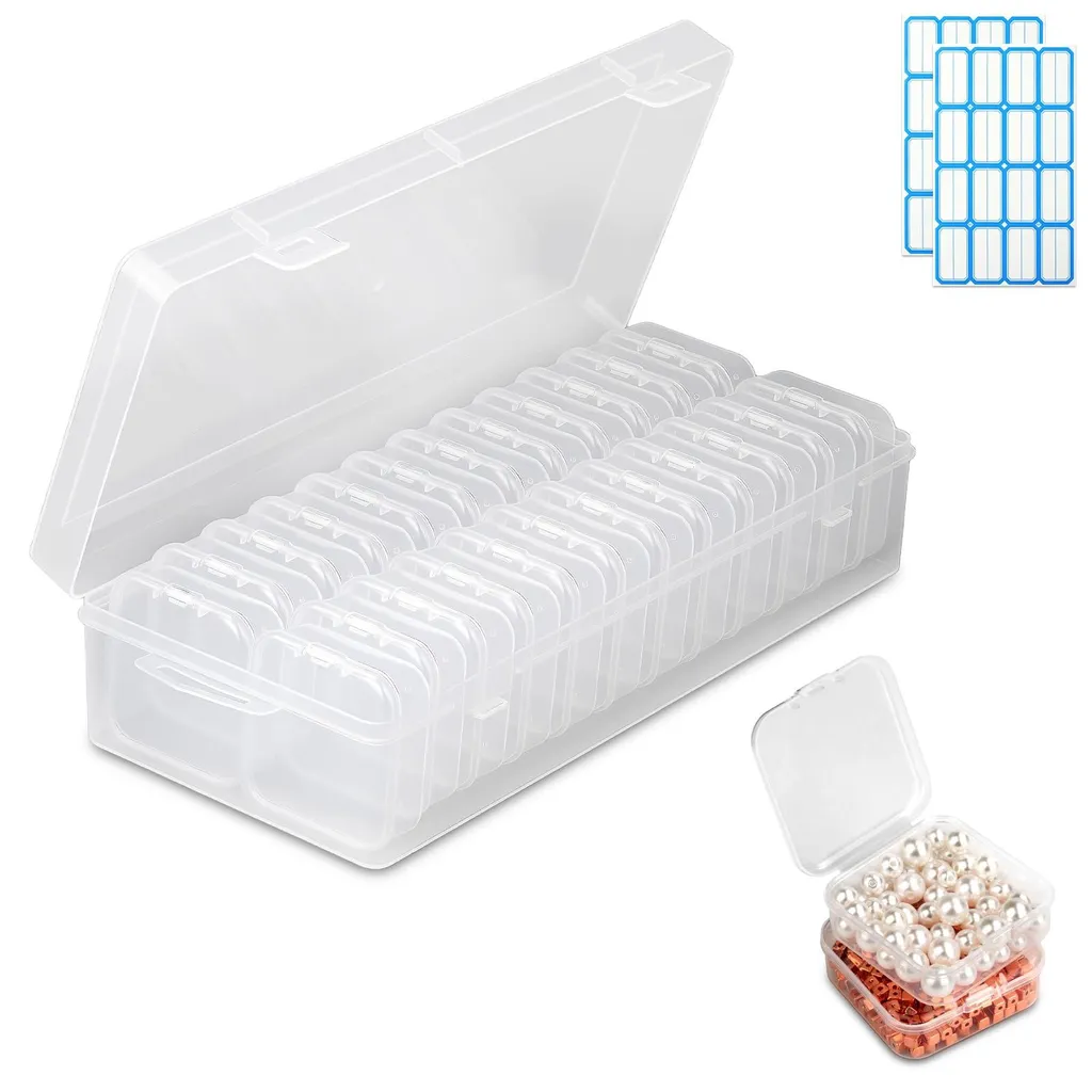 Boîte transparente clipsable 5,5 cm pour perles à repasser et tri DIY