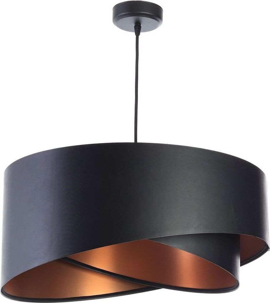 Hängelampe Stoff E27 rund Ø 50 cm H: max. 102 cm in Schwarz Produktbild 