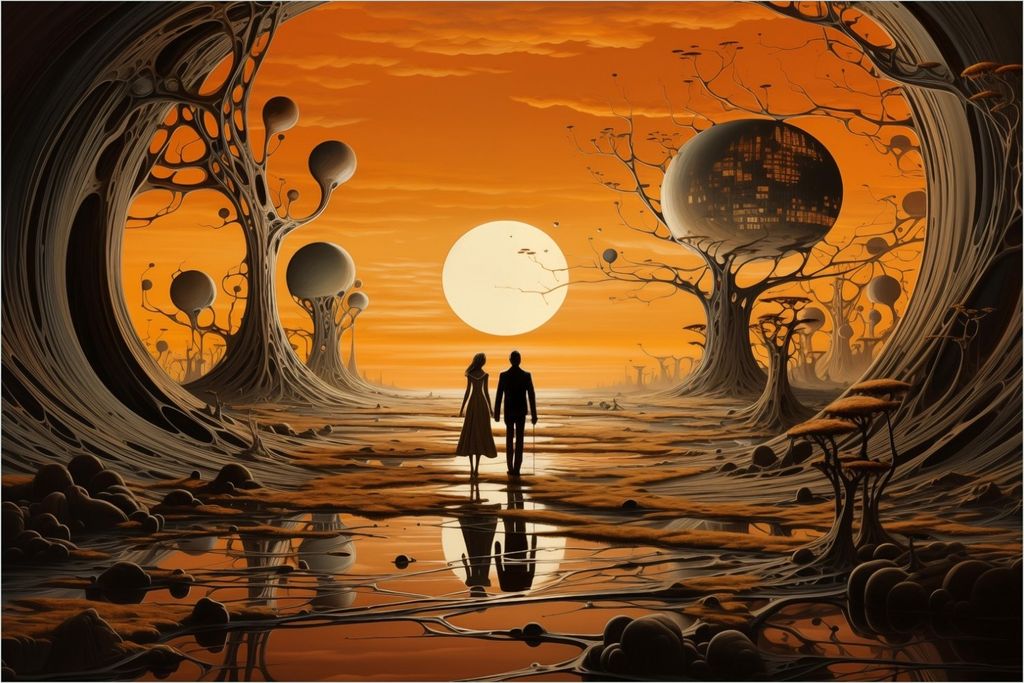 Wallario Poster - Sonnenuntergang in einer fremden Welt, Produktbild 