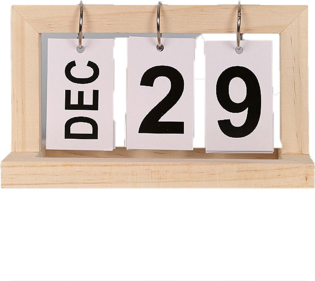 INF Minimalistischer Ewiger Kalender aus Holz Beige