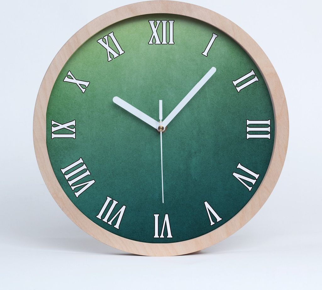 Holzuhr 30fi cm wanduhr - weiße Spitzen - maritimes gradient