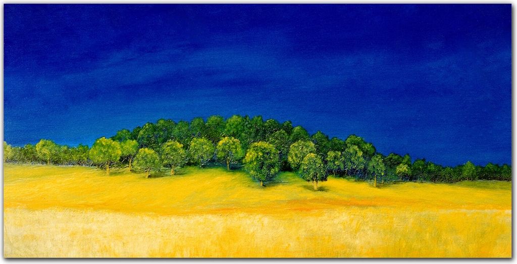 Coloray Küchenrückwand 120x60 Spritzschutz aus Glas - Malerei Himmel Baum Feld