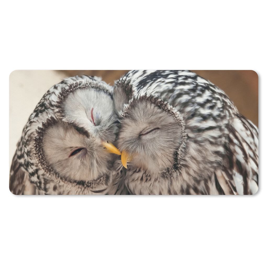 MuchoWow Mauspad Mousepad Eulen - Vögel - Schnabel - Familie 60x30 cm - Mousepads - Maus Mat - Pad - Mausunterlage - Nachhaltig