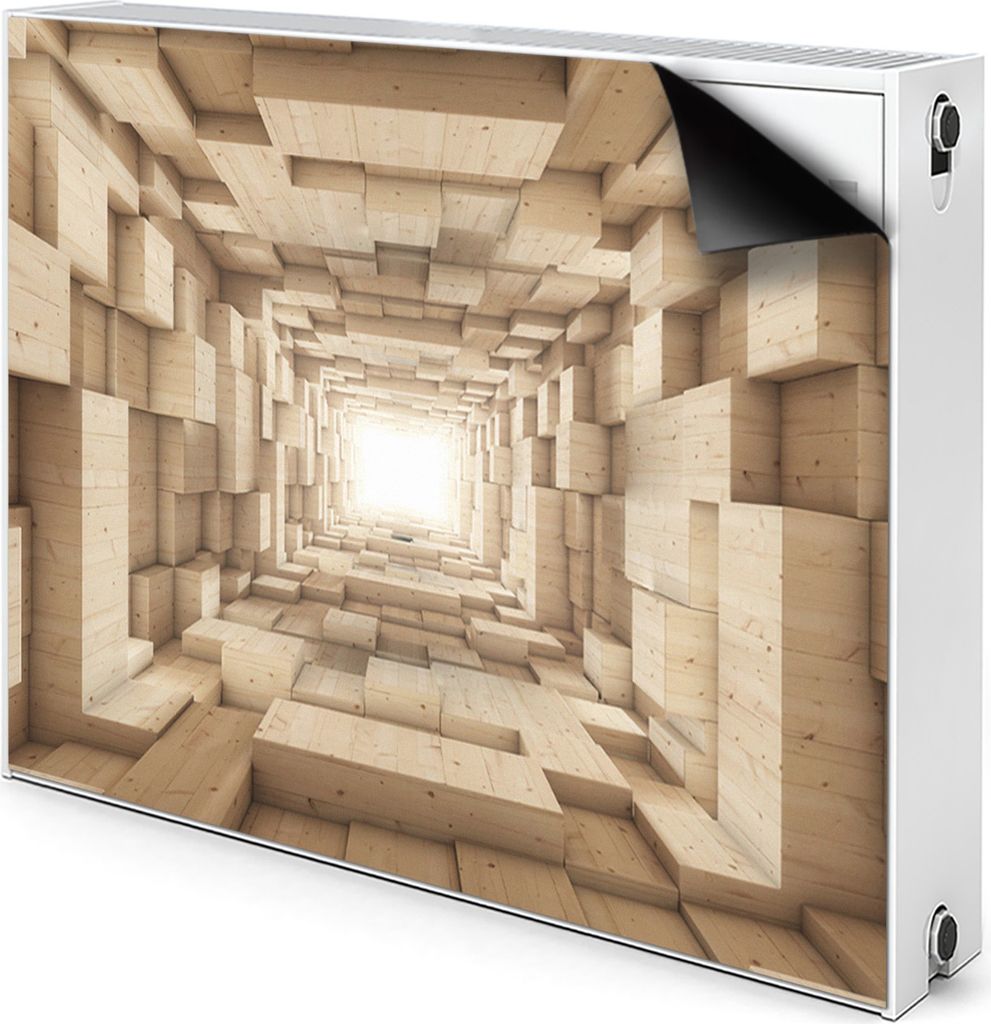 Magnet Heizung Verkleidung Abdeckung Heizung Heizkörperabdeckung 90x60 cm - Abstraktion, Holz