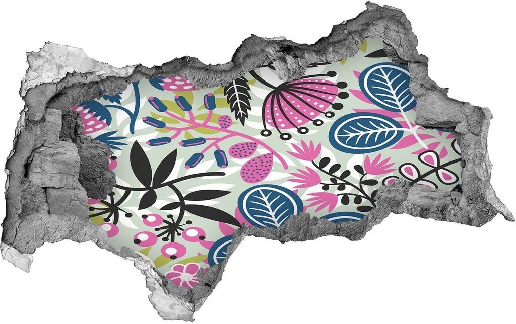 Selbstklebender Loch-3D-Aufkleber 95x73 cm Blumenmuster
