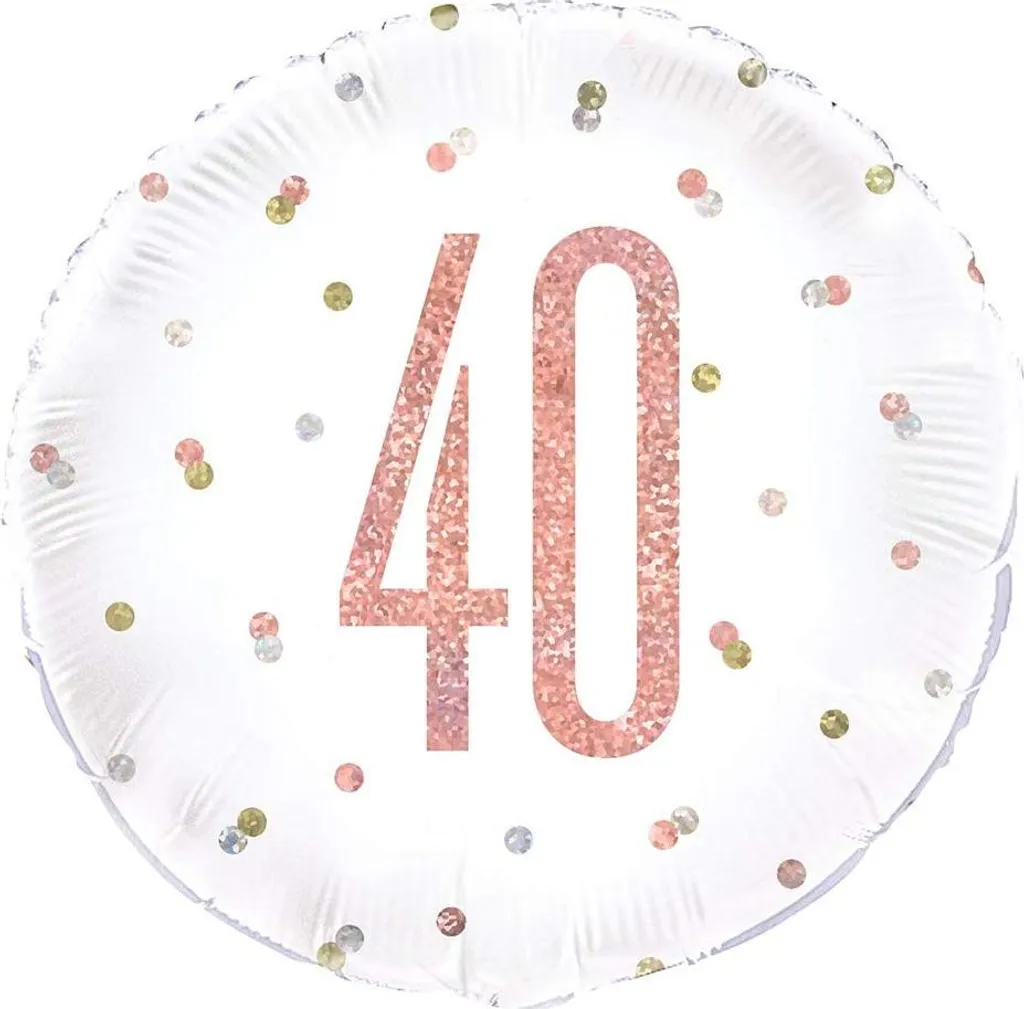 Ballon chiffre 40 rose doré XL en aluminium brillant pour soirée chic 40 ans