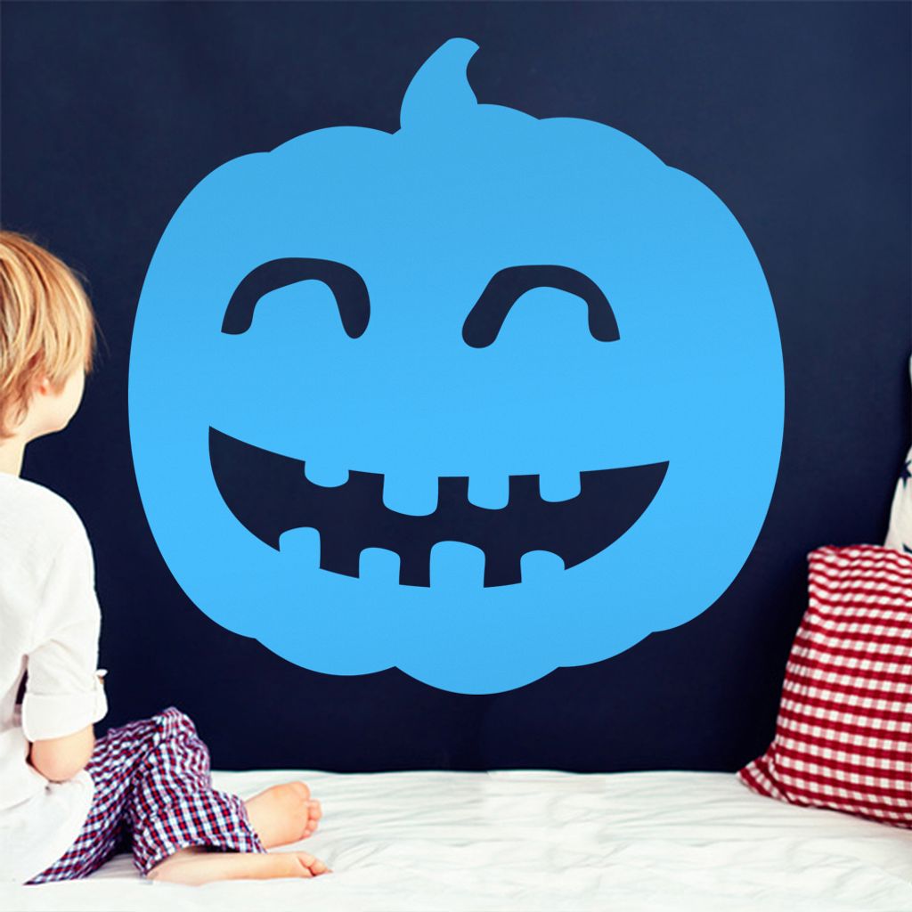 KIWISTAR Kürbis - Lachen Fröhlich Halloween Wandtattoo in 6 Größen - Wandaufkleber Wall Sticker - Dekoration, Küche, Wohnzimmer, Schlafzimmer,...