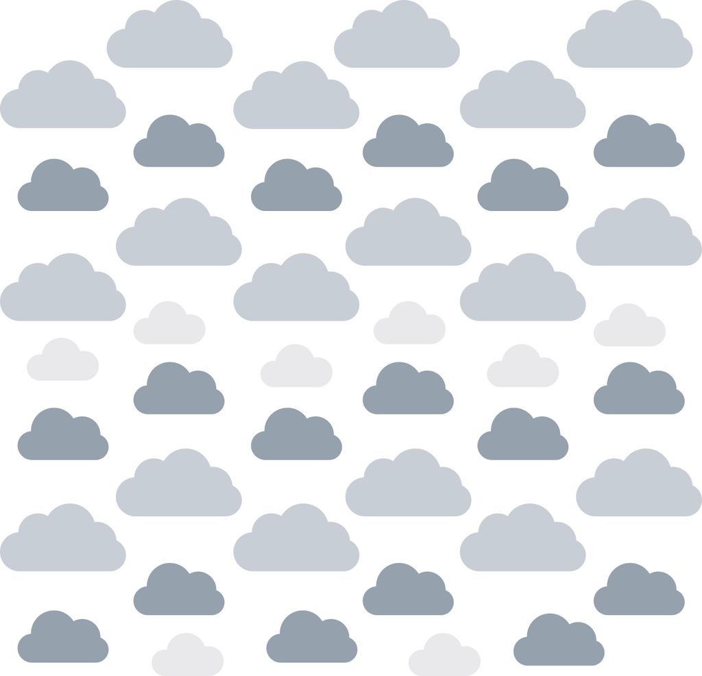 Muralo Wandsticker Set für Kinderzimmer GRAUE WOLKEN Br. 60cm x Hö. 30cm - Wandaufkleber Wandtattoos Set für Baby