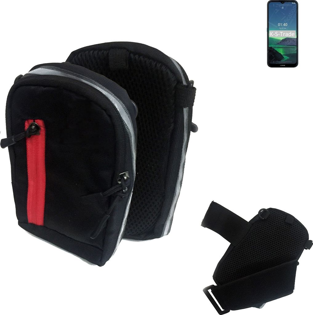 K-S-Trade Outdoor Gürteltasche Holster Umhängetasche kompatibel mit Nokia 1.4 schwarz Handy Tasche Case travelbag Schutz Hülle Handy Hülle