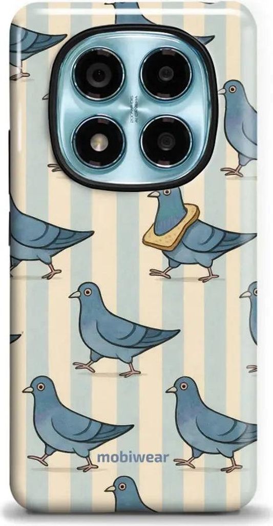 Handyhülle für Xiaomi Redmi Note 14 Pro 4G, Mobiwear Elite Pro, Blaue Tauben