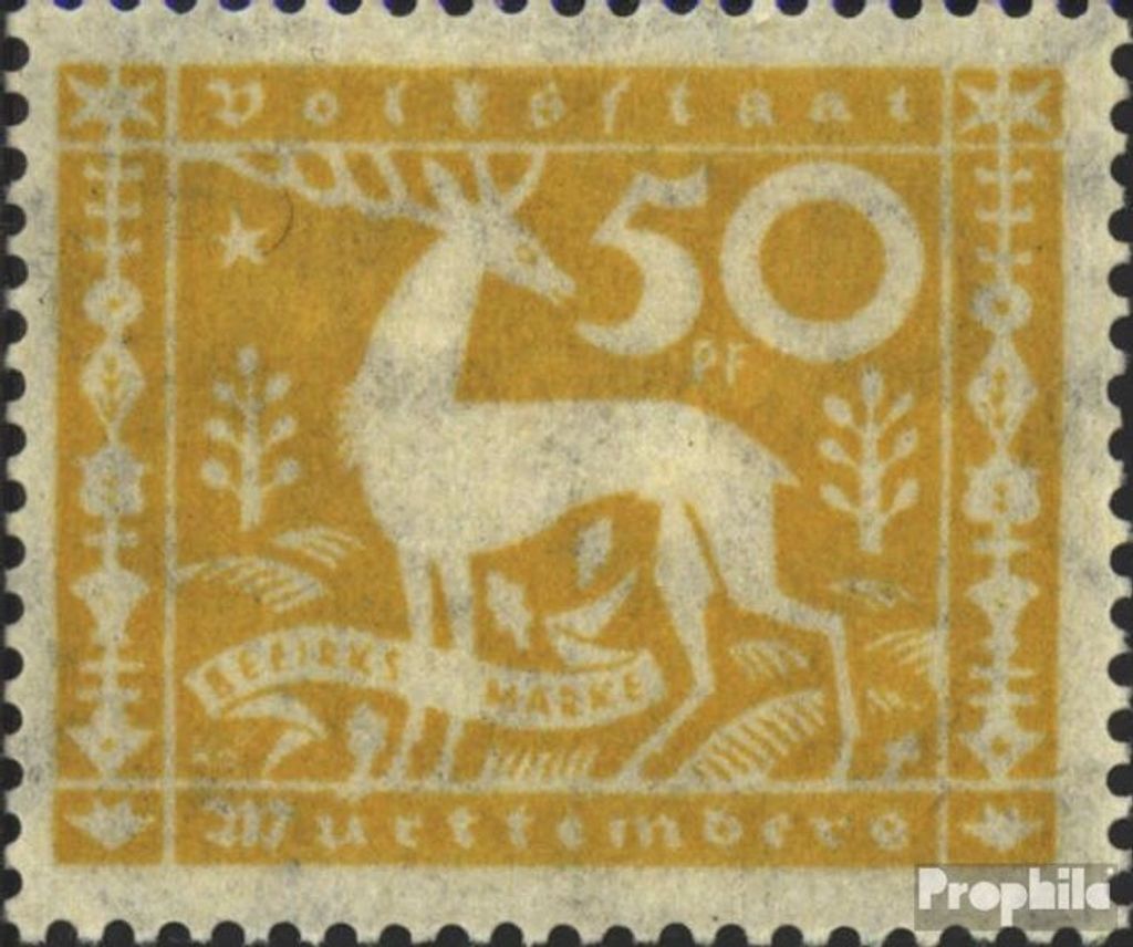 Briefmarken Württemberg 1920 Mi D148 Gefälligkeitsentwertung gestempelt Abschiedsausgabe