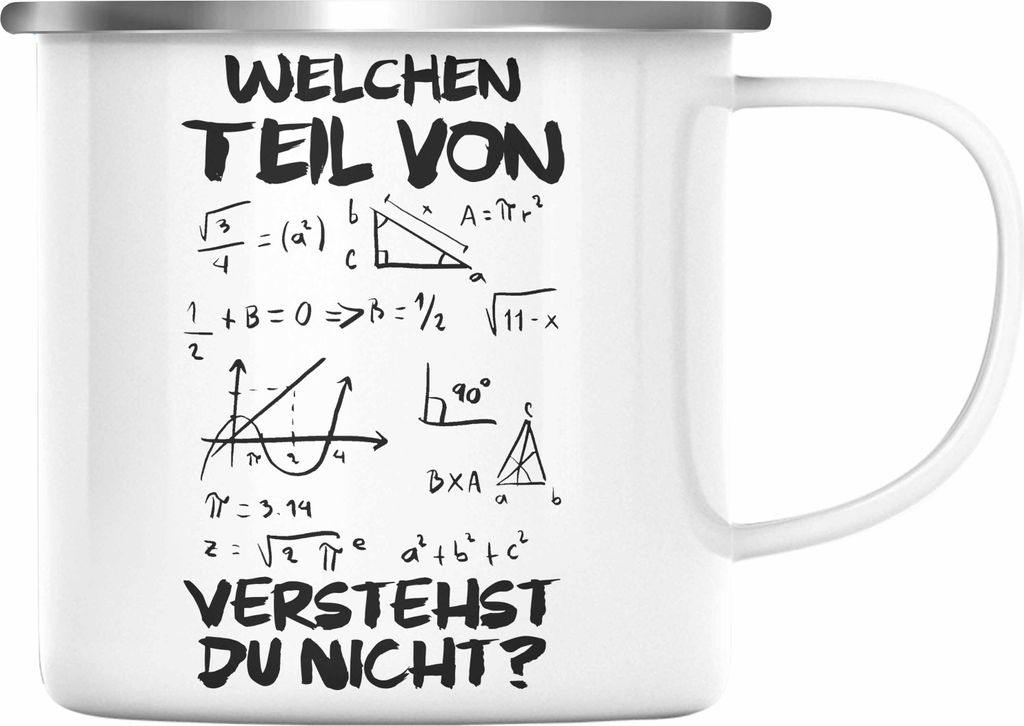 Trendation - Mathelehrer Emaille Tasse Mathematiker Physik Emaille Tassen mit Spruch Lustig Emaille Emaille Tasse Physiker Geschenk Mathestudent We...