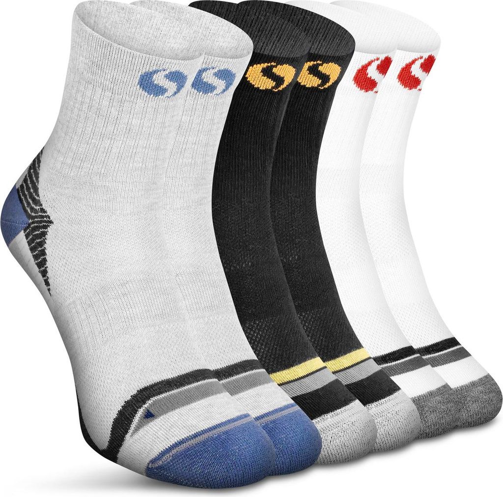 Sesto Senso Extreme Socks B01 – Bike Sportsocken Baumwolle | Radsocken & Inline Skating Socken | Gepolsterte Kurzsocken mit Verstärkungen & Atmu...