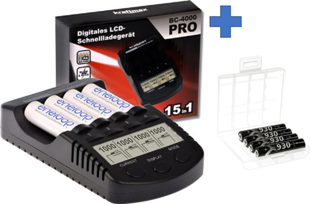 Chargeur de Piles Intelligent Kraftmax BC-4000 Pro et Accus AAA LSD