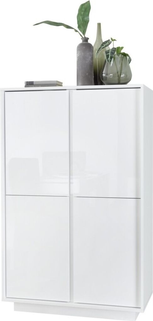 Mobiletto 4 ante, collezione CREAM, colore bianco lucido Immagine del prodotto 