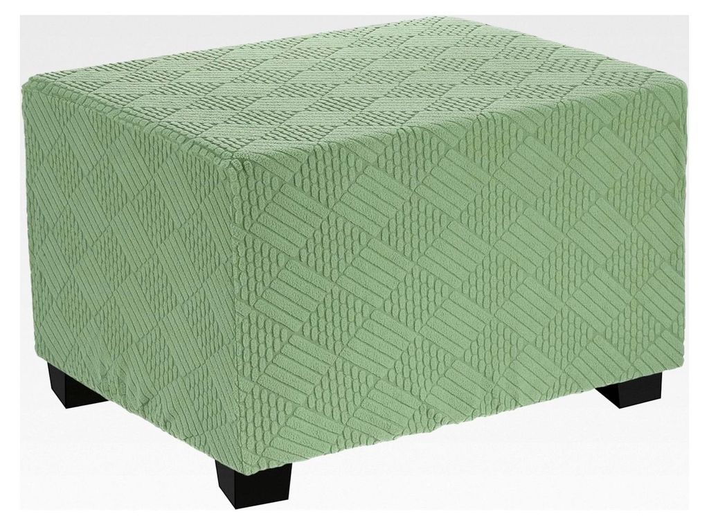 Dehnbare Hockerauflage Gestreift Quadratische Hockerhülle Mit Gummi Möbelschutz Für Wohnzimmer Schlafzimmer Passend Für Längen Von 57-70cm / 2...