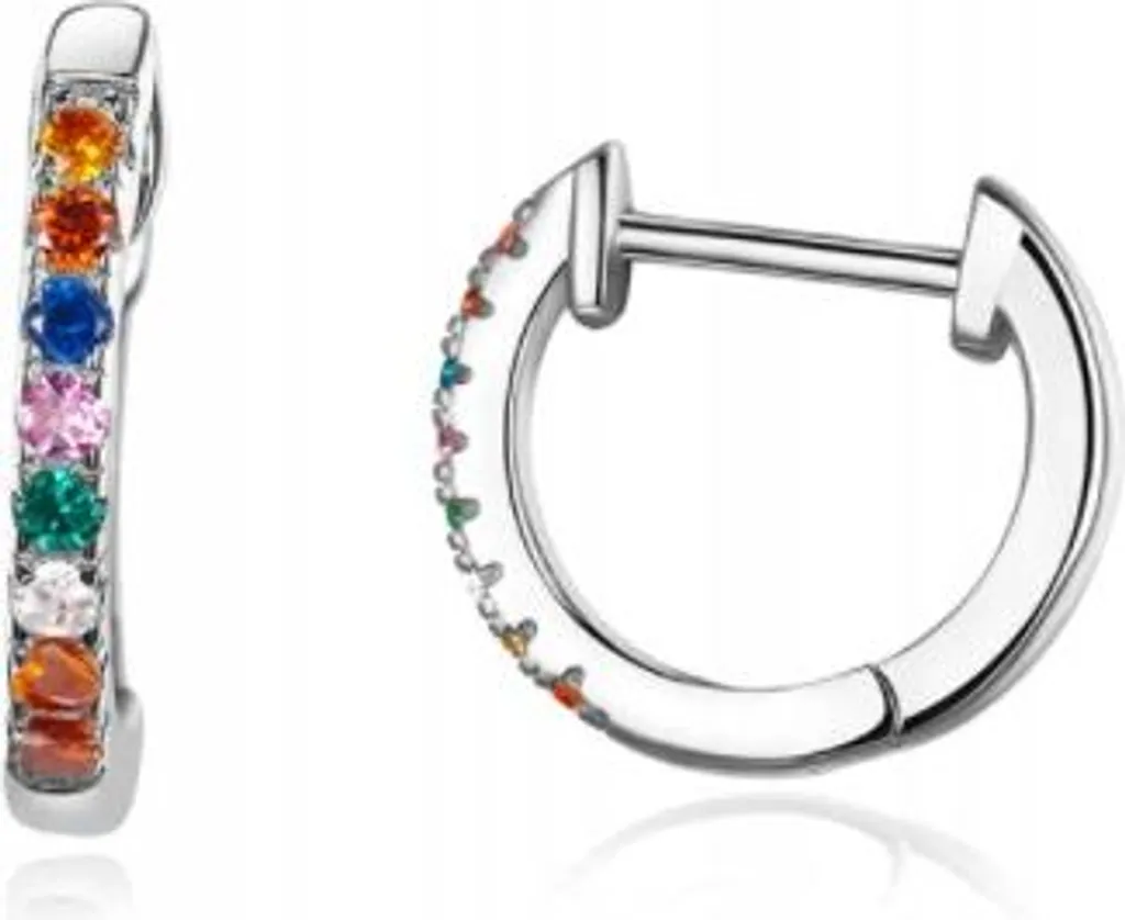 Orecchini Cerchio S925 Argento 925 Zirconi | Gioielli Pratici e Colorati