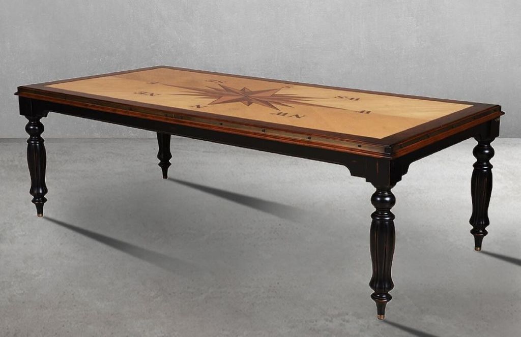 Casa Padrino Luxus Vintage Stil Esstisch Naturfarben / Braun / Schwarz 240 x 120,5 x H. 77,5 cm - Rechteckiger Massivholz Esszimmertisch - Esszimme...
