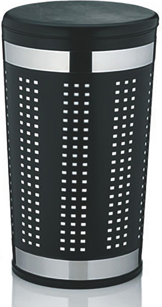 Kela Box à linge Sevilla métal noir 60,5cm 35cmØ, 21818 Image du produit 