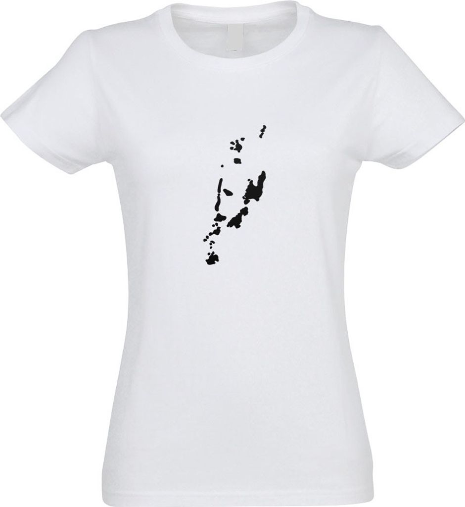 Kiwistar - T-Shirt tailliert - Damen - Weiss - Vanuatu Umriss Kontur - mit Motiv Bedruckt - Funshirt Design - Sport - Freizeit - Damen - XL