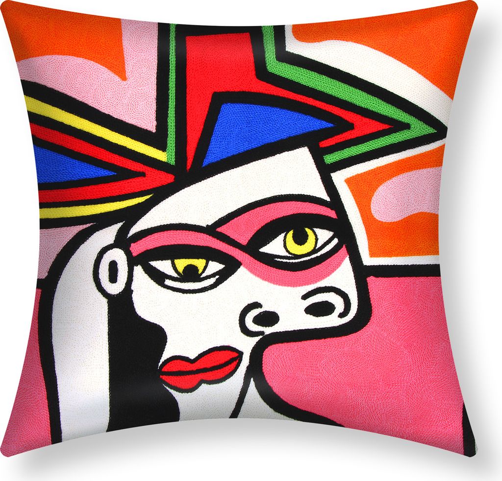 2er Set Kissenbezüge 45x45cm bestickt Art Luminis