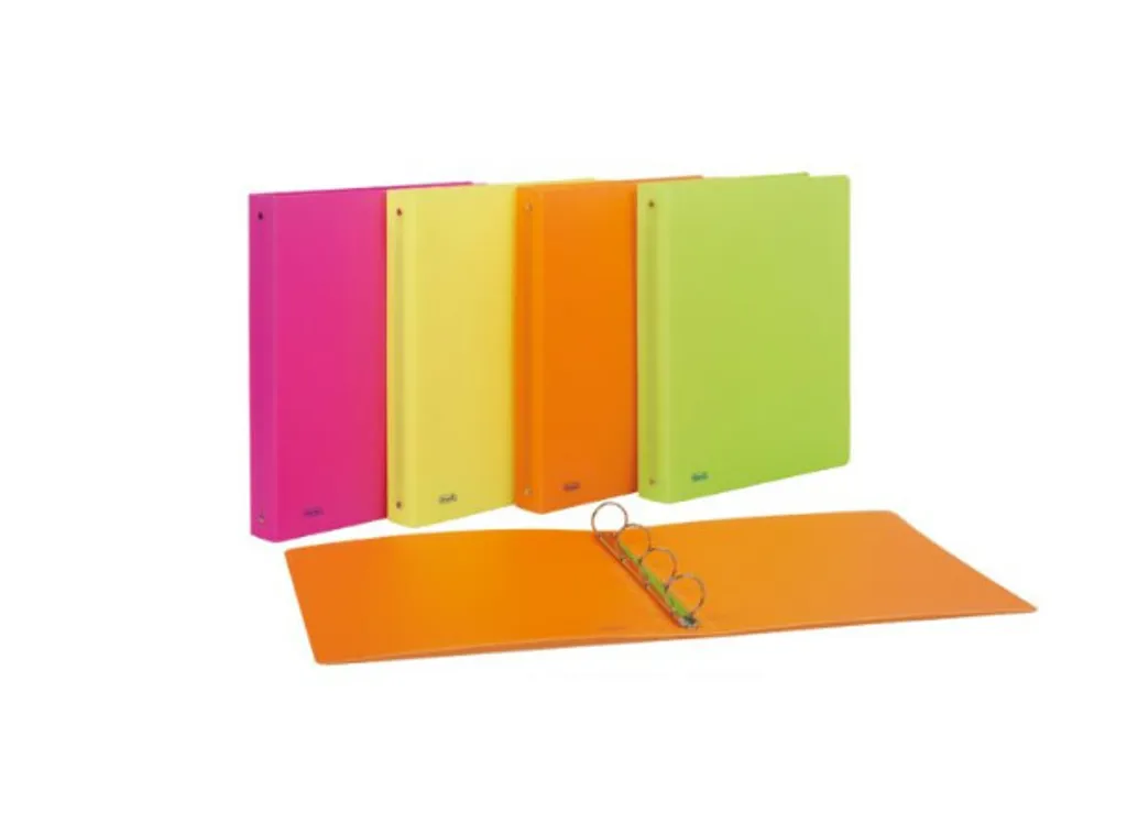 Classeur A4 translucide Favorit 400090369 avec anneaux coloris vifs Néon