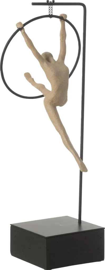 Statue J-Line Pneus Turnerin Beta en résine beige et noir - Déco Chic
