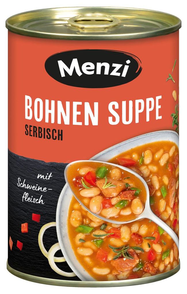 Menzi Serbska zupa fasolowa z pikantną białą fasolą 400ml Zdjęcie produktu 