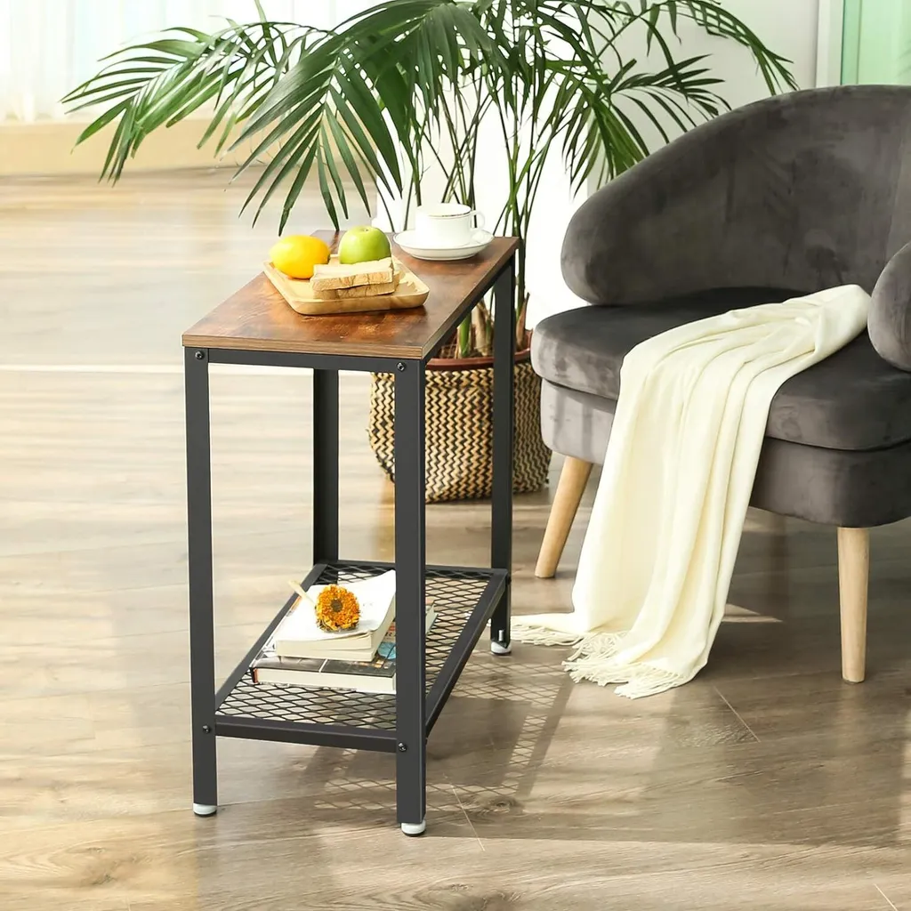 VASAGLE Table d'Appoint Industrielle LET41X avec Étagère en Métal - 5