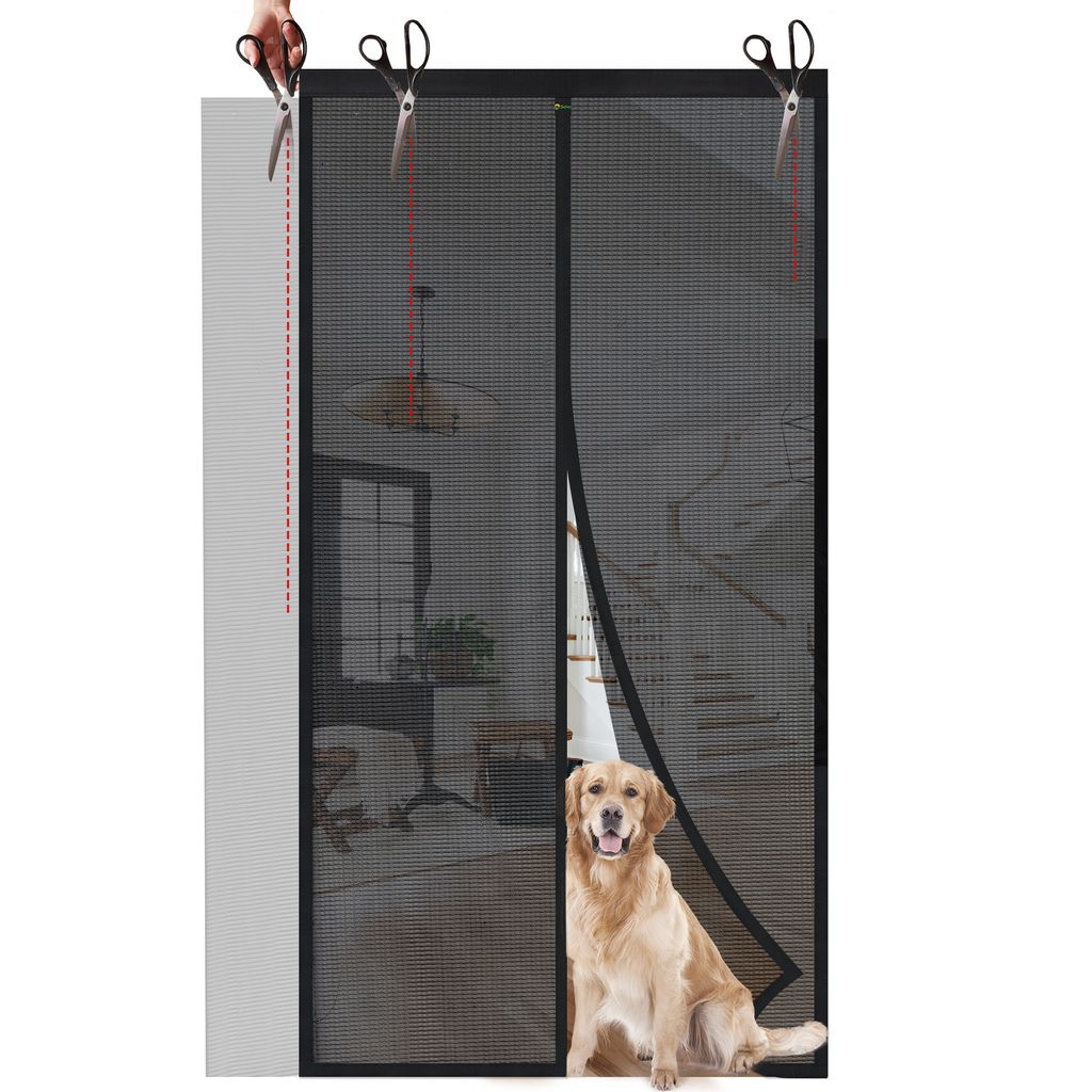 Sekey Magnet Insektenschutz 200x220cm,Flexible Breite,Zuschneidbares Fliegengitter Balkontür & Terrassentür,Kinderleichte Klebemontage Ohne Bohren