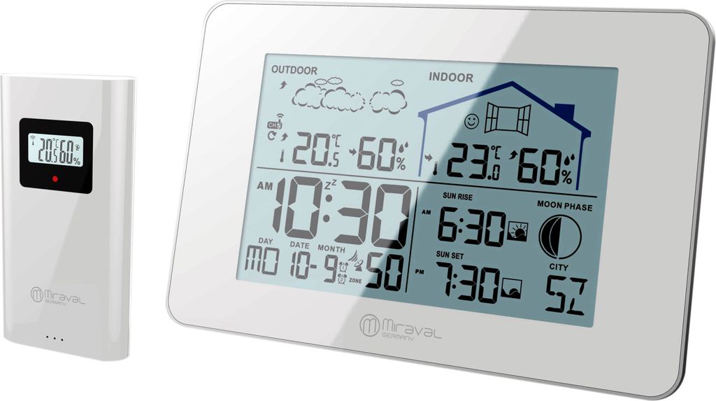 LCD Funk-Wetterstation mit Außensenor Wecker Funkuhr Produktbild 1
