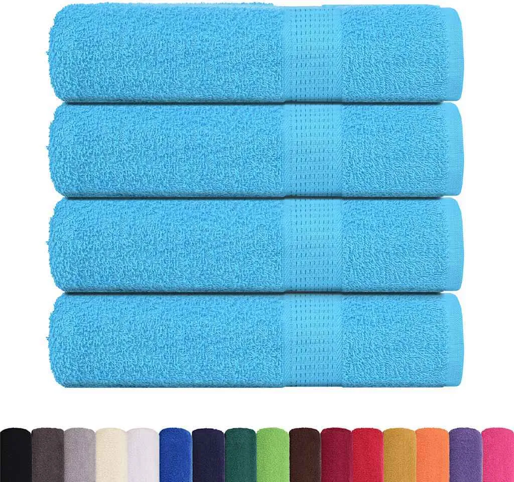 Set 4 Asciugamani Cotone Turchese 50x100 cm vidaXL | Arredo Bagno