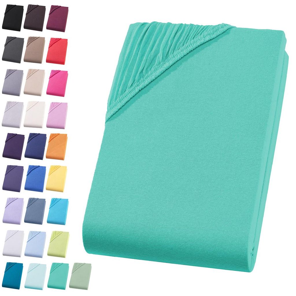 Jersey Spannbettlaken 140-160x200 cm Spannbettuch 100% Produktbild 