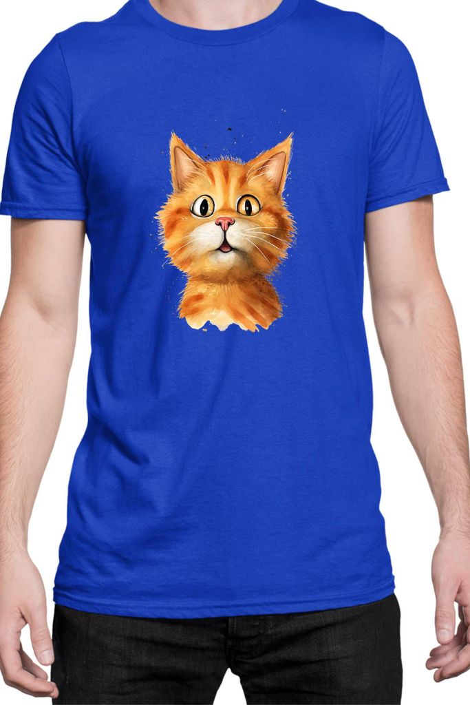 Herren T-Shirt Funny Cats Breeds Bobtail Cat, Man L / Blau