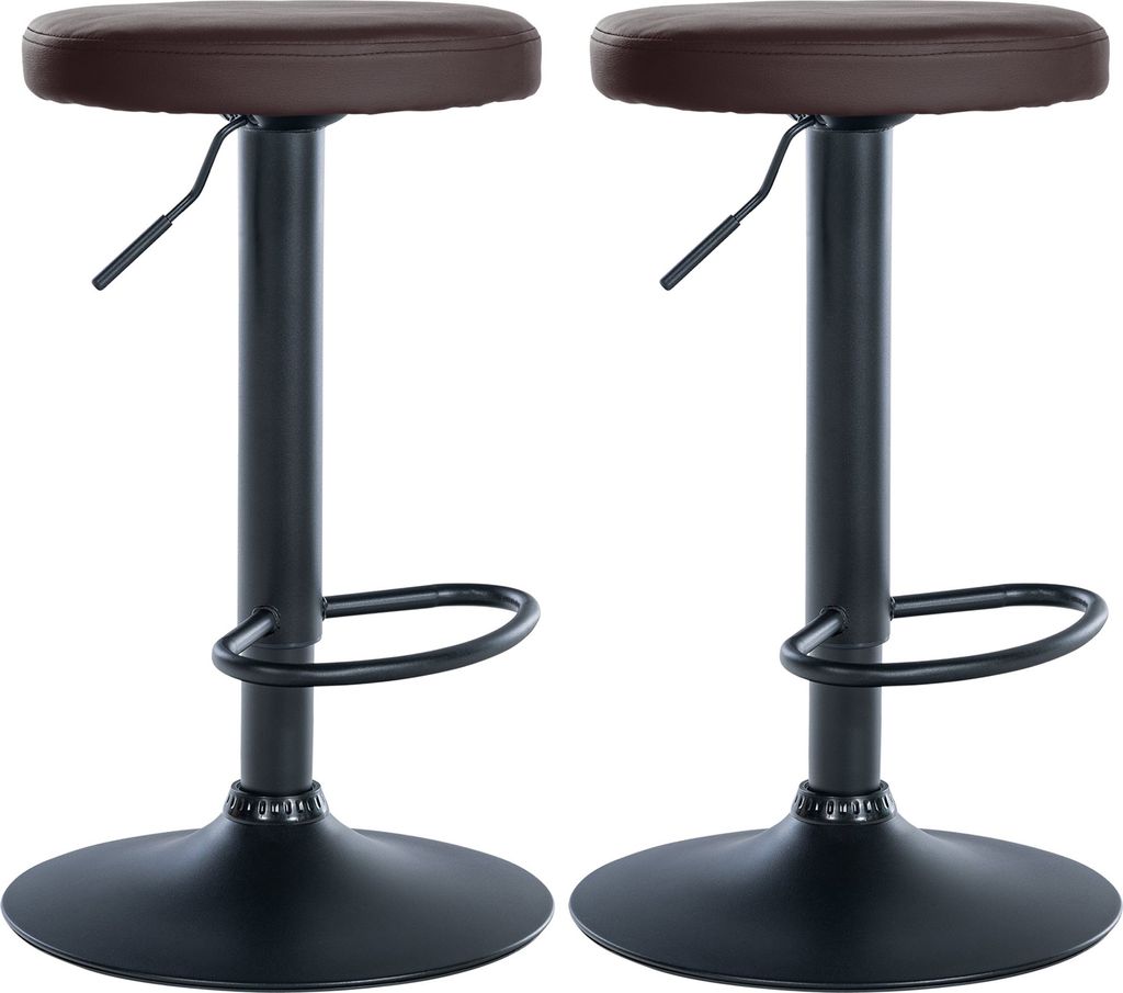 2er Set Barhocker HLO-CP290 Kunstleder schwarz braun