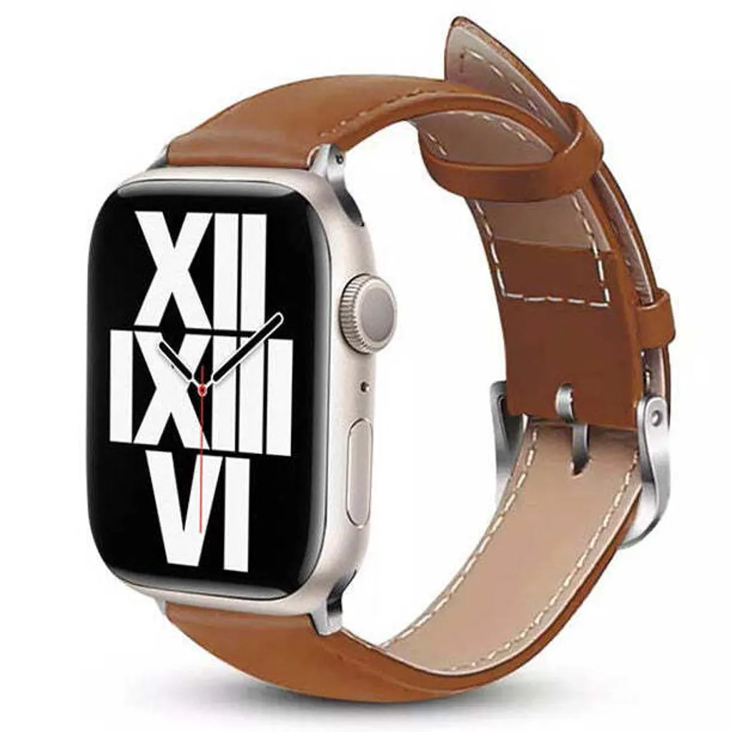 Bracelet Apple Watch 38/40/41/42 mm en Cuir Véritable Crong Noble Band