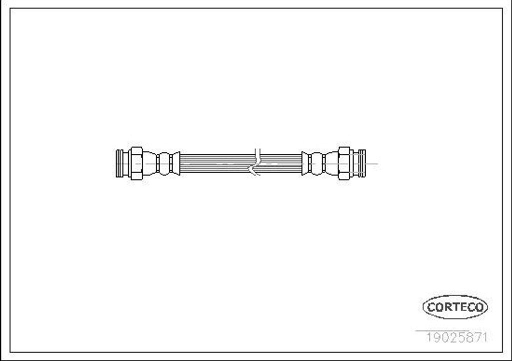 CORTECO 19025871 Bremsschlauch Hinten passend für PEUGEOT 406 (8B) 406 Coupe (8C) 406 Break (8E/F)