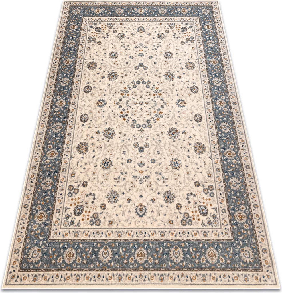 Petit Tapis de Couloir en Laine NAIN 80x150 cm Beige Ornemental