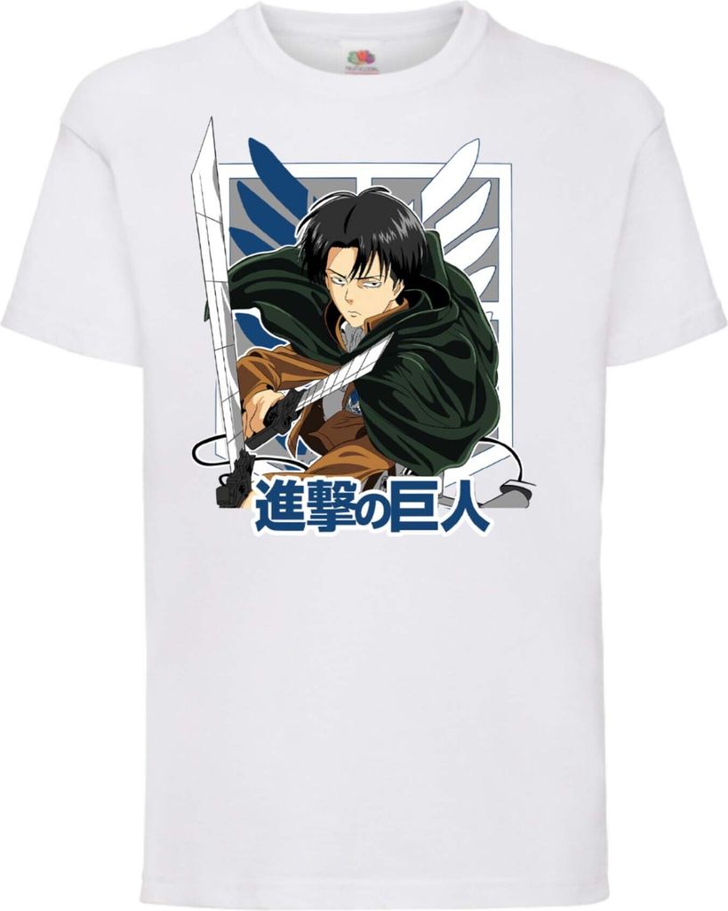 Kinder T-Shirt Attack Anime On Titan Levi Ackerman 01 Levi Titan Attack, 12-13 Jahr - 152 / Weiß