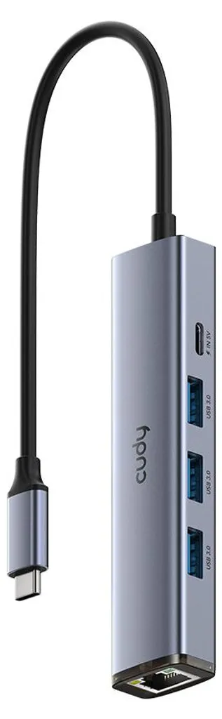 Cudy UH605 Hub USB-C 3.2 Gen 1 avec 4 Ports 5000 Mbit/s Gris Sidéral