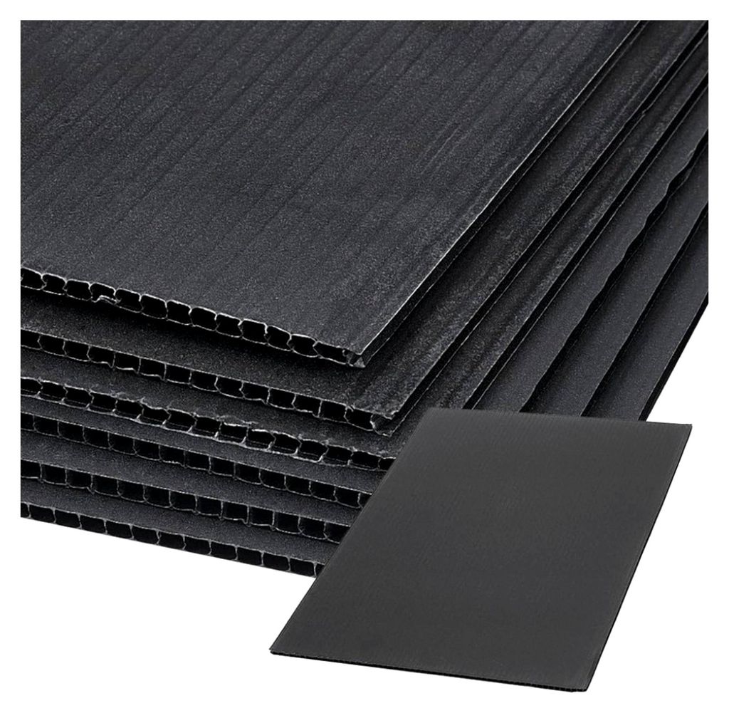 10 Stück schwarze gewellte Kunststoffplatten, 30x20 cm große stabile blanko Hofschilder, 3 mm dickes wasserdichtes Schild für Hsschilder, Rasens...