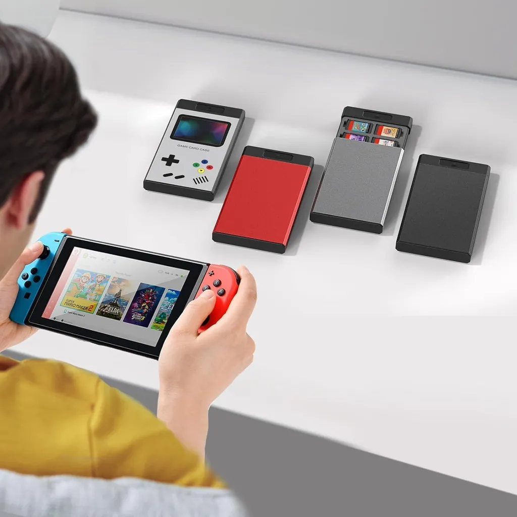 Boîtier Switch Métallique Robuste 20 Slots Jeux et 20 Micro SD Intégrés