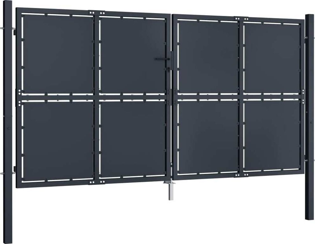 vidaXL Gartentor aus Stahl 300 x 150 cm Anthrazit Produktbild 