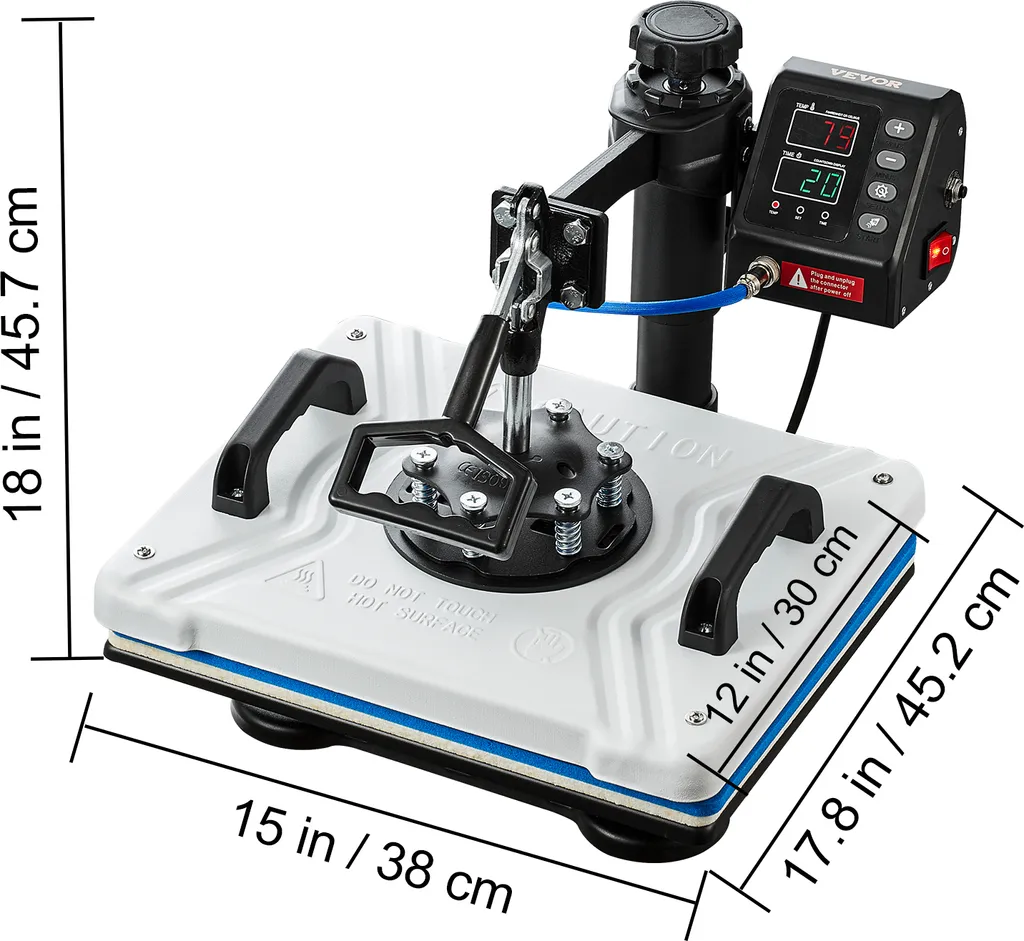 VEVOR 10 en 1 Presse à Chaud 38x30cm - Machine Sublimation Multi-usage - 8