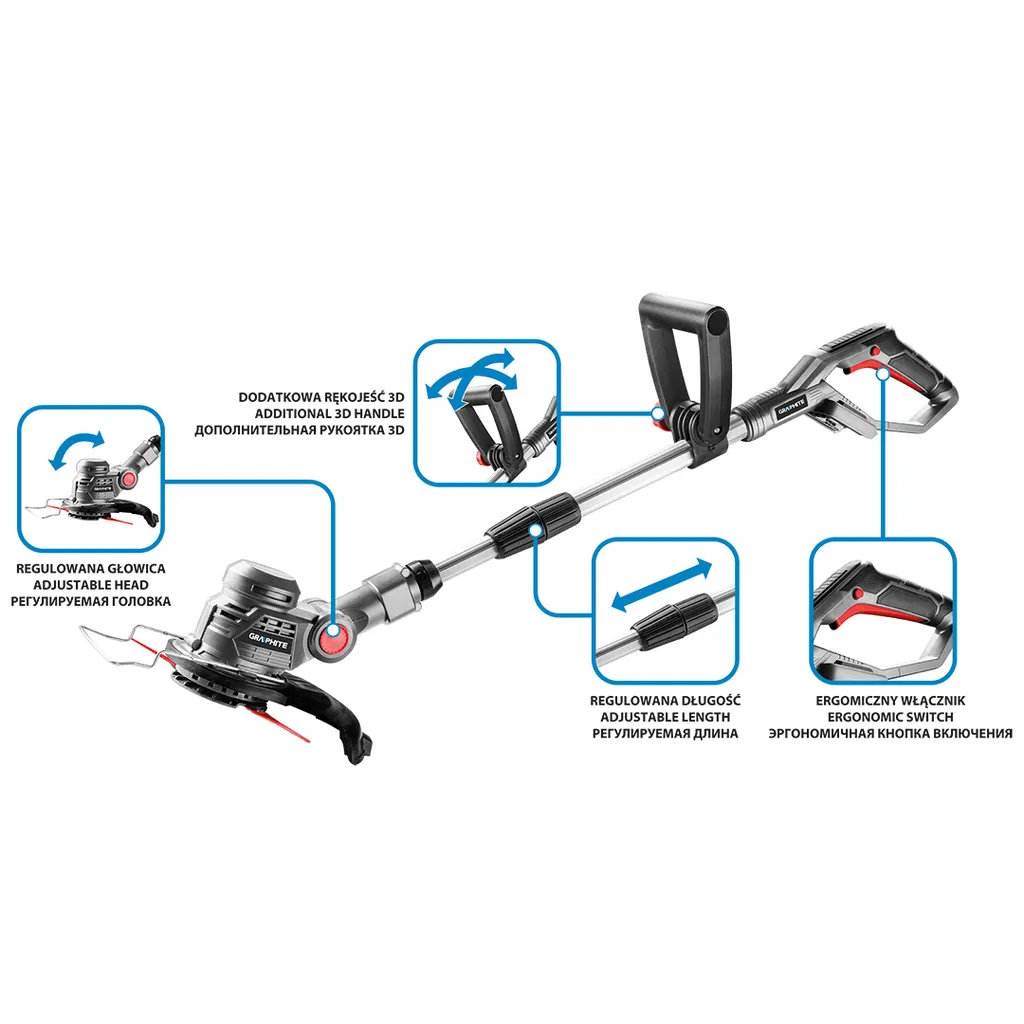 Tagliabordi GRAPHITE 18V 9000 giri/min - Offerta Decespugliatore Online - 2