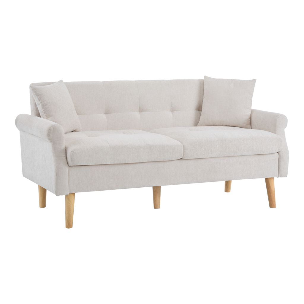 Merax 2-Sitzer Doppelsofa mit dicken Kissen, Holzbeinen und Produktbild 