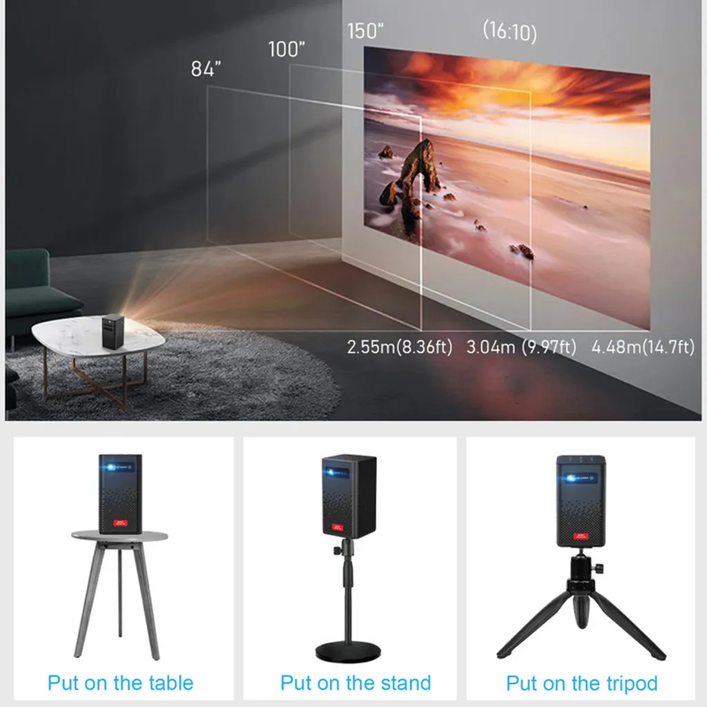 Vidéoprojecteur 1080P Full HD Cinéma Maison Android TV 9.0 Bluetooth Noir - 4