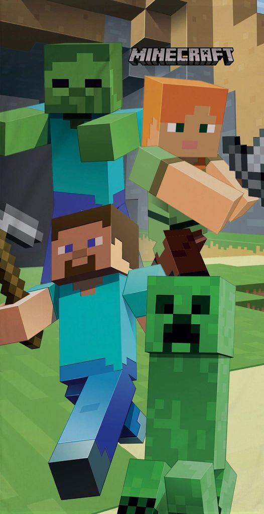 HALANTEX Osuška Minecraft Attack  Bavlna - Froté, 70/140 cm Obrázok produktu 