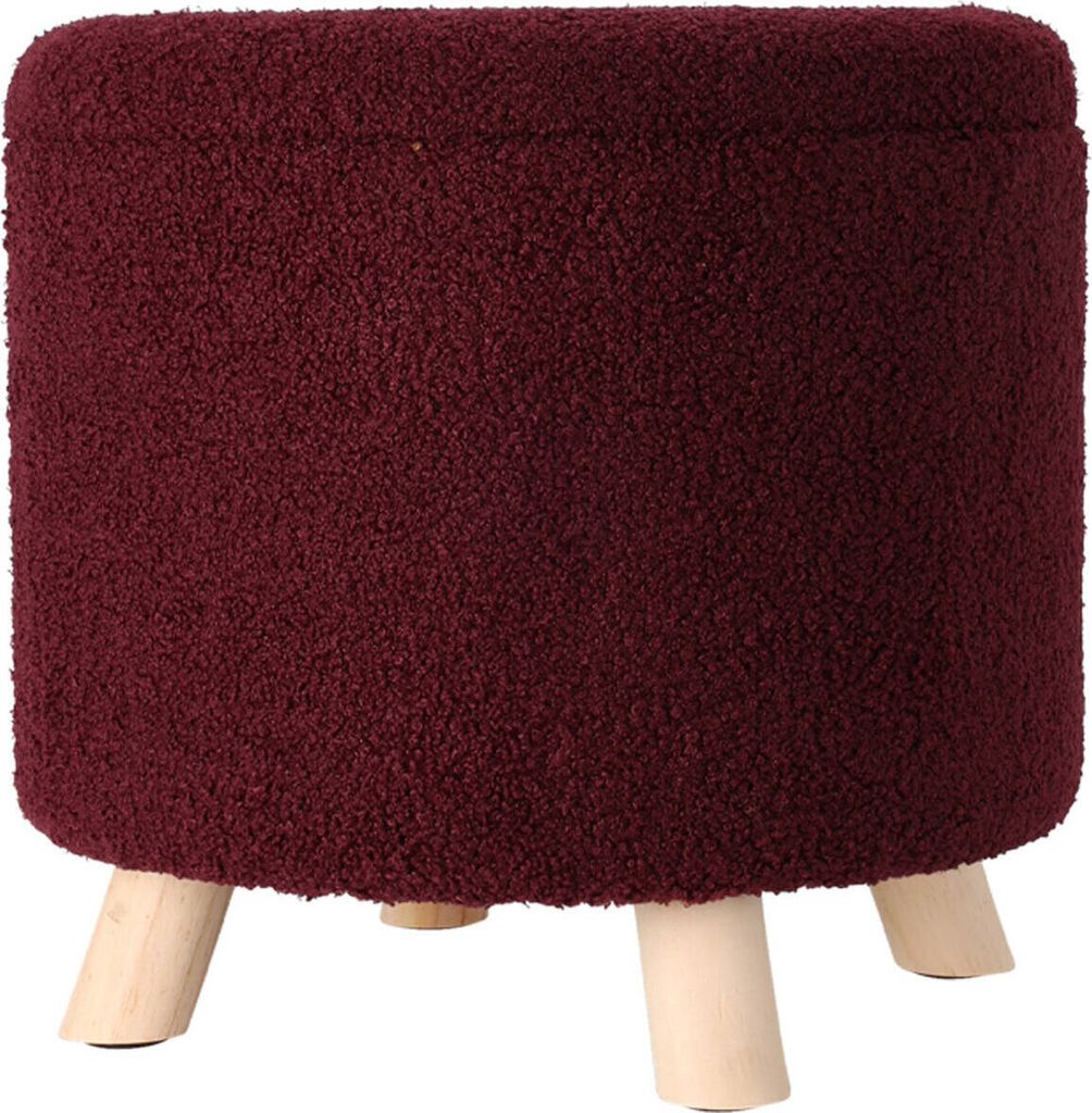 Gepolsterter runder Hocker mit Stauraum TEDDY, 40 x 37 cm